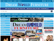 Tablet Screenshot of dreamworldfurnitureny.com